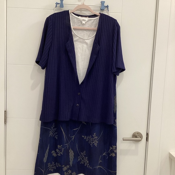 Vintage Blue Floral Skirt & Top Size 16 - Picture 5 of 6